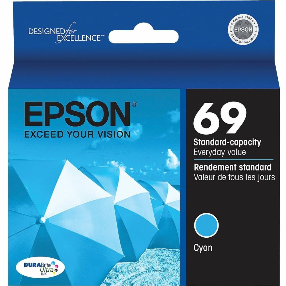 Epson (69 Durabrite Ultra Cyan Ink Cartridge (380 Yield) - Design For The Environment (dfe) Compli