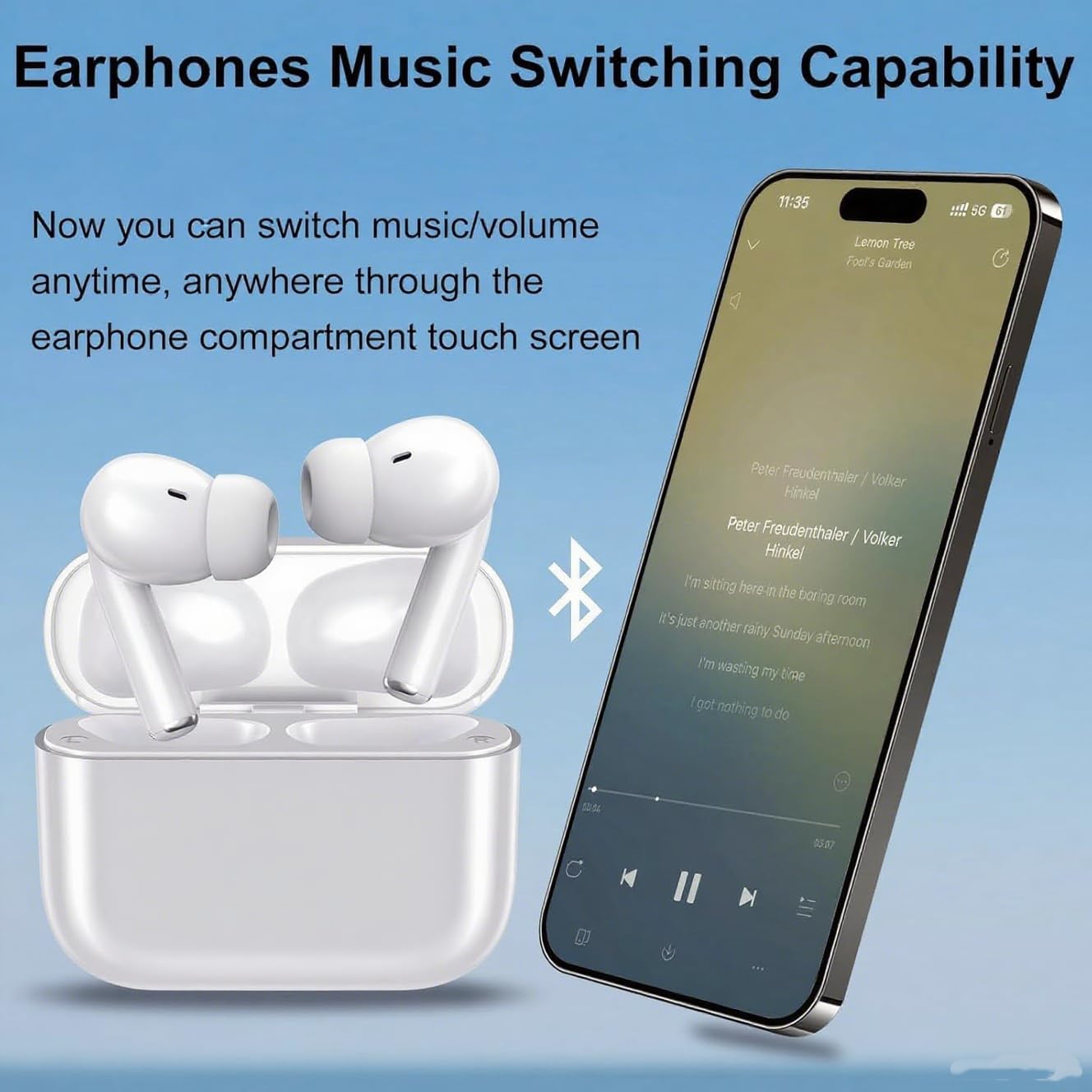 Wireless Earbuds,Bluetooth Headphones pro(2nd generation),48H Playtime Ear Buds with Mic,High-Fidelity Sound,Bluetooth 5.3 Chip,USB-C Charging,IPX7