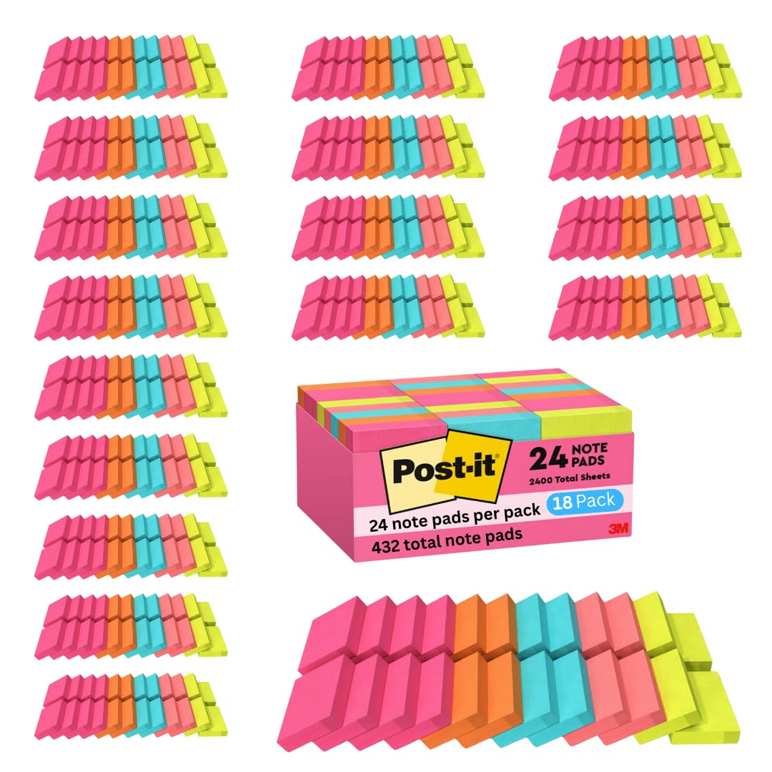 Post-it Mini Notes, 1 3/8 x 1 7/8 in, Poptimistic Collection, 18-Pack