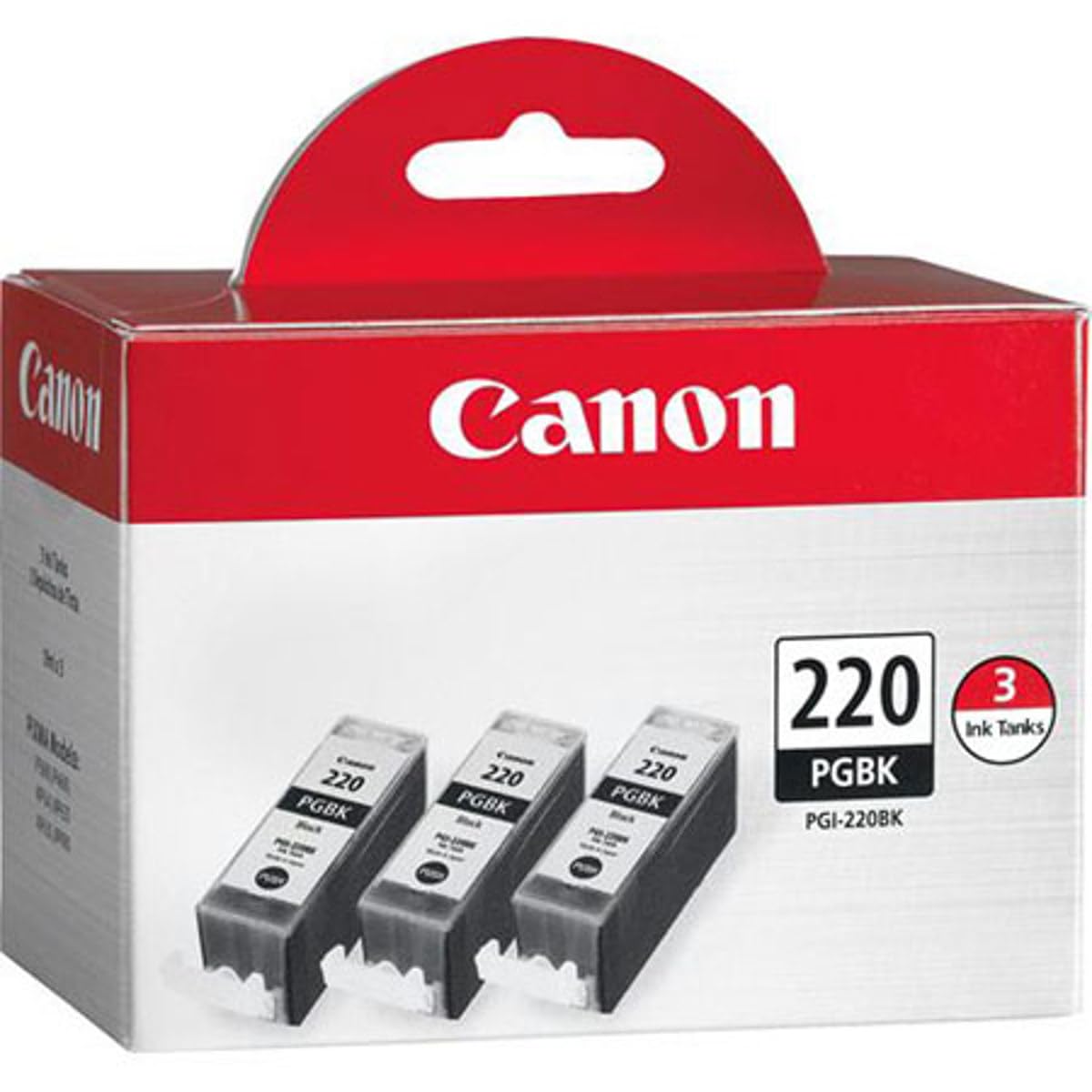 Canon 3X PGI-220BK Black Ink Tank for Select PIXMA IP, MP, MX Series Printers, 2-Pack