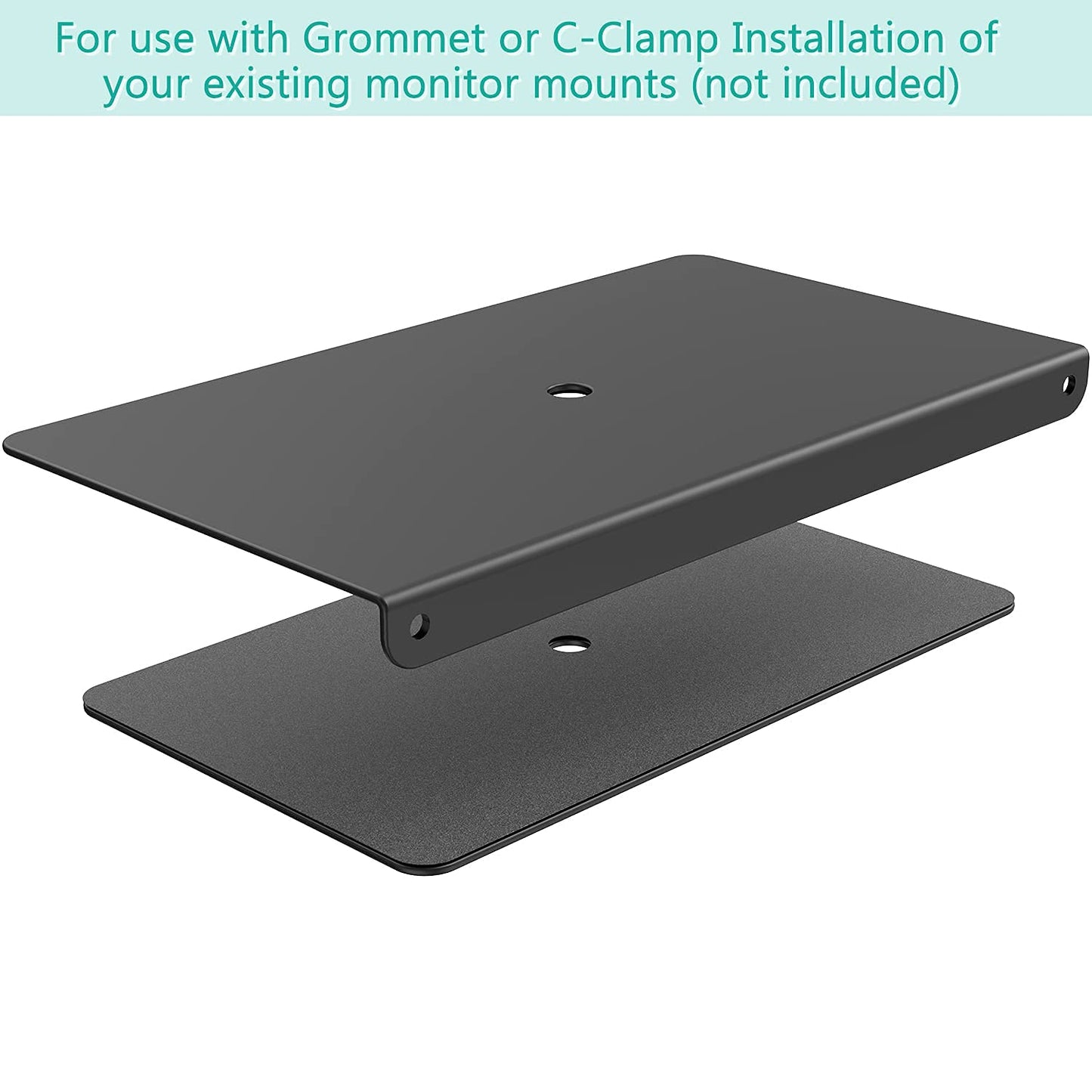 WALI Monitor Mount Reinforcement Plate for Thin, Glass, and Other Fragile Table Tops, with Most Monitor Bracket Grommet C Clamp Installation (CGRP-B)