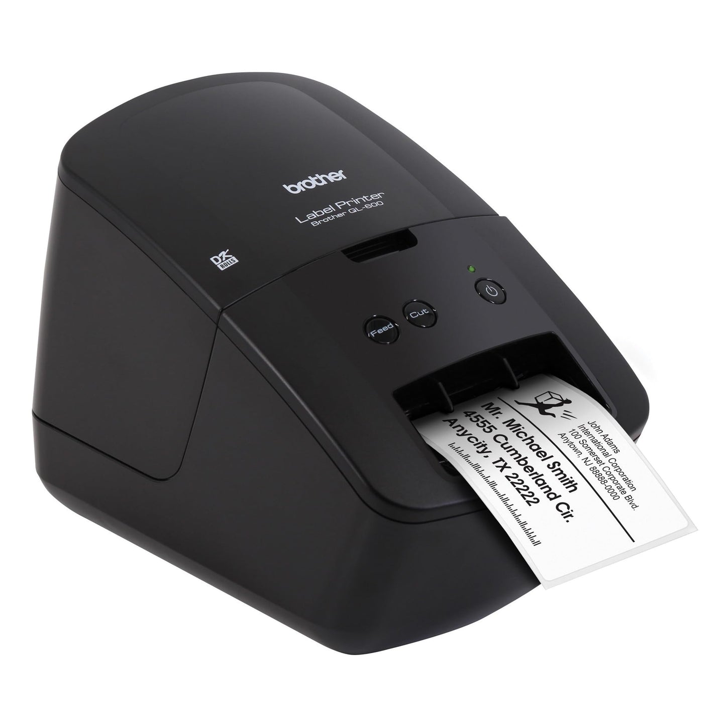 Brother QL-600 Desktop Monochrome Label Printer, up to 2.4" Label Width, No Ink Required, uses Genuine DK Drop-in Rolls for Fast Labeling and Easy