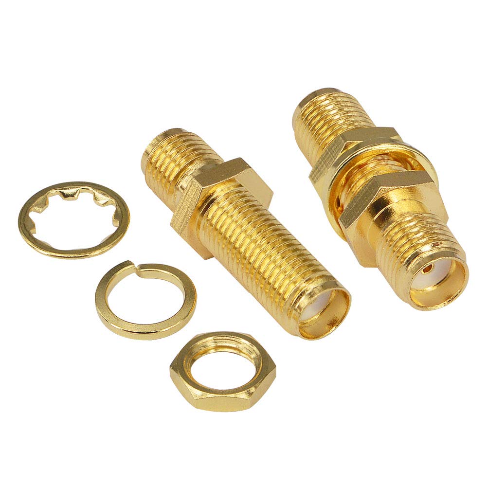 Boobrie SMA Socket Connector Panel Chassis Mount SMA Female to Female Bulkhead Extendable Antenna Jack Adapter for Antennas Wireless LAN Devices