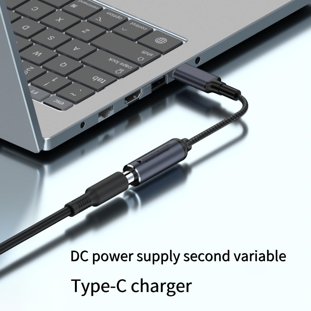 ISLOPU DC 7.4mm x 5.0mm Female Input to USB C PD Male Power Charging Cable,100W DC7450 to USB Type-C PD Output 5V/9V/20V Cable with PD Chip Inside,for