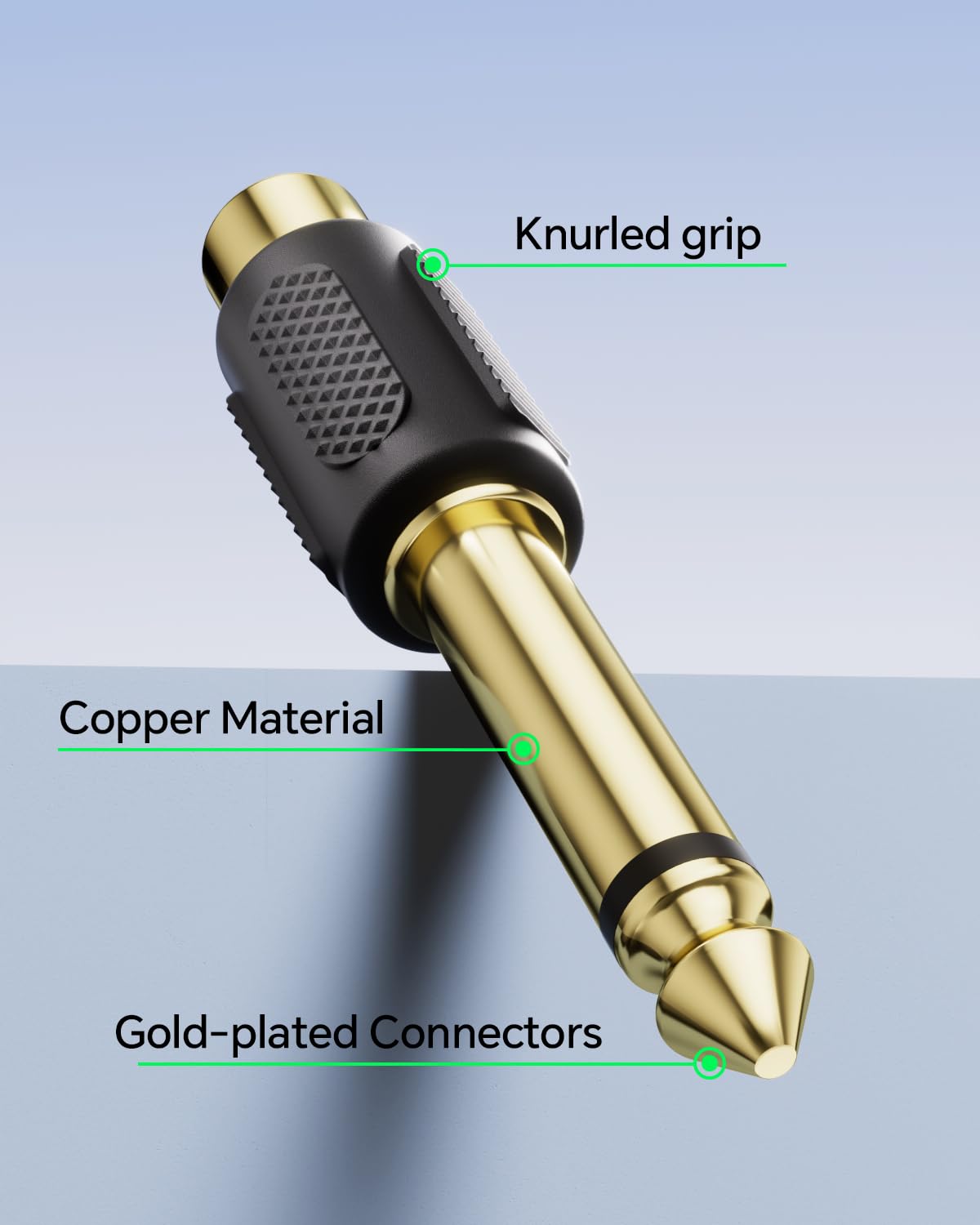 VCE RCA to 1/4" Audio Adapter, 6.35mm Mono Plug Male to RCA Female Connectors, Suitable for Speakers, Amps, Home Theater Systems, and Audio Equipment