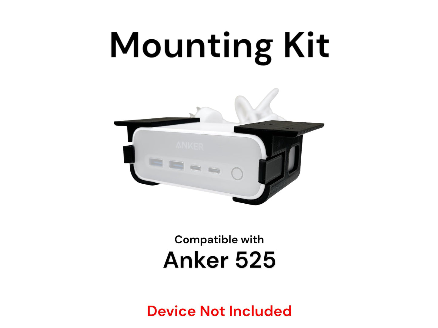 Iron Prints Desk Mount Kit for Anker 525 Charger - Under Desk Mount Brackets with Reversible Clips - Secure Mounting Accessories