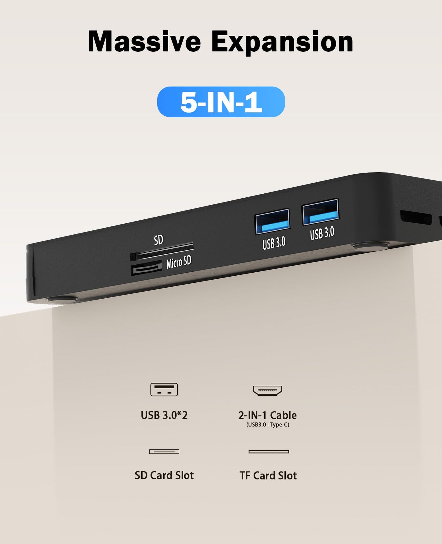 5 in 1 External DVD Player For Laptop with LightScribe DVD Burner CD Rom External CD/DVD Drive For PC Usb 3.0 External DVD Drive, DVD Reader Disc