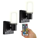Westek Battery Operated Wall Sconce with Remote, 2 Pack Plastic Wireless Battery Wall Light, Easy No Wire Install 160 Lumens, 4 Hour Auto Shut-Off