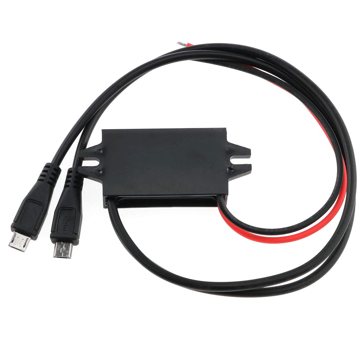 E-outstanding DC Converter Module 12V to 5V 3A Regulator Step Down Car Power Converter with Double Micro-USB Cable DC to DC Buck Converter