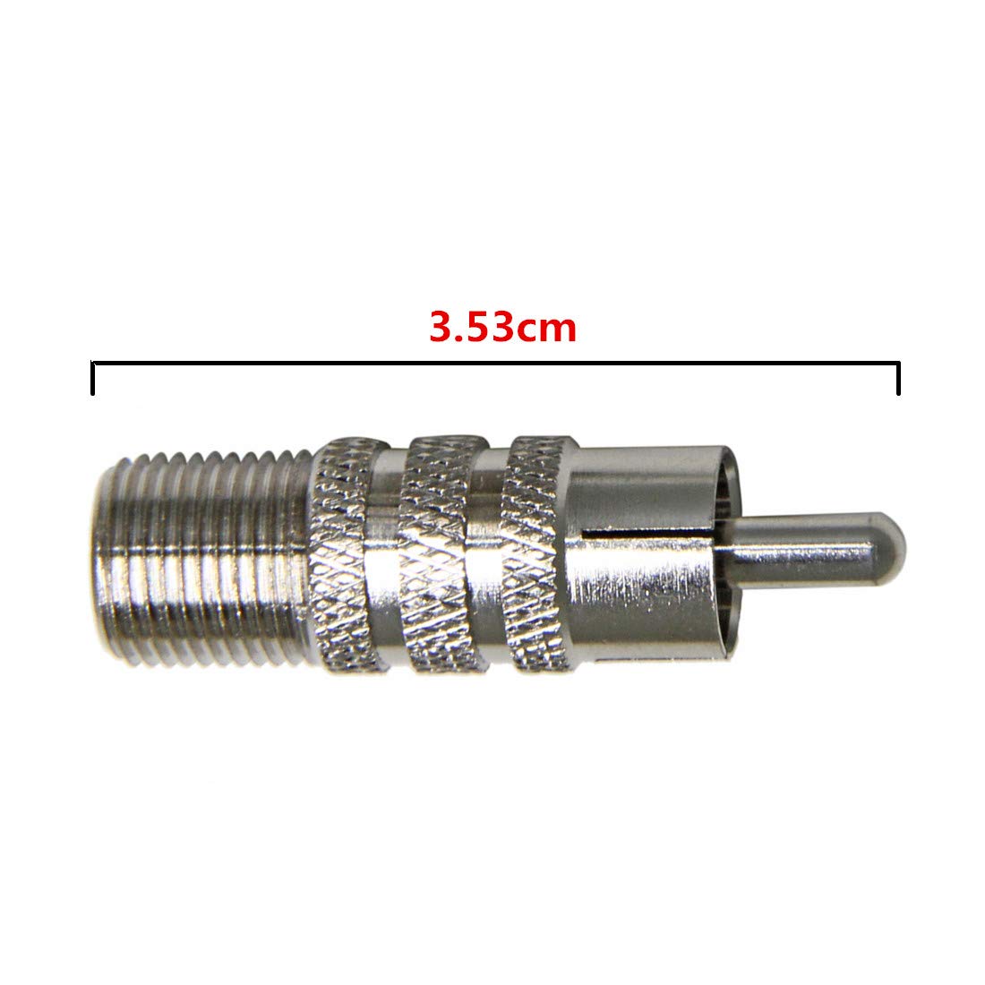 F Female to RCA Male, 5 Pack Coax to RCA Adapter Audio Video Connector for Subwoofer, Receiver, Atari Nintendo Game Console, Monitor