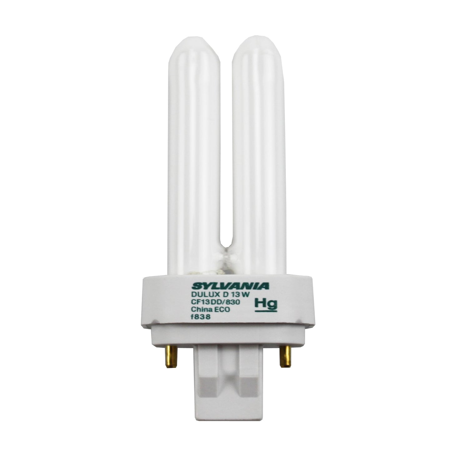 Sylvania 20705 - CF13DD/830/ECO - 13 Watt CFL Light Bulb - Compact Fluorescent - 2 Pin GX23-2 Base - 3000K -
