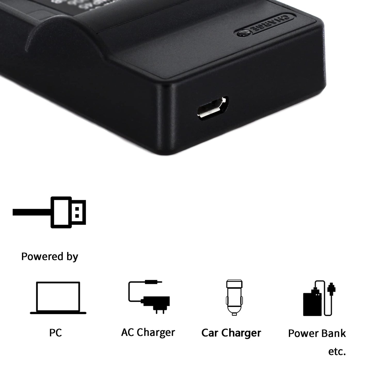 Norifon CGA-S008A USB Charger for Panasonic DMC-FS20, DMC-FS5, HM-TA1, SDR-S26, Lumix DMC-FS3, DMC-FX30, DMC-FX33, DMC-FX35, DMC-FX36, DMC-FX37