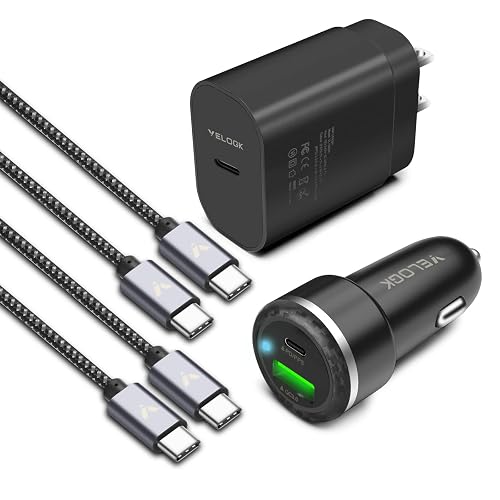 Super Fast Charger Type C Kit, VELOGK 25W PD PPS USB C Wall/Car Charger for Samsung Galaxy S26/S25/S24/S23 Ultra/S23+/S23/S22/S21/S20/Plus/Note