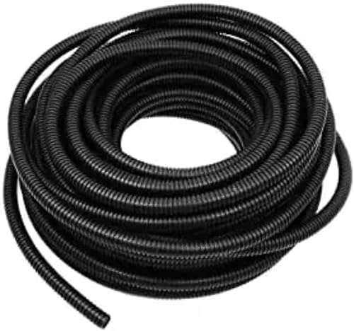 1/4" X 100 ft Split Wire Loom Flex-Guard Convoluted Tubing - Protective Split Cable Sleeves for Automotive Home Industrial Electrical Wires - Chemical