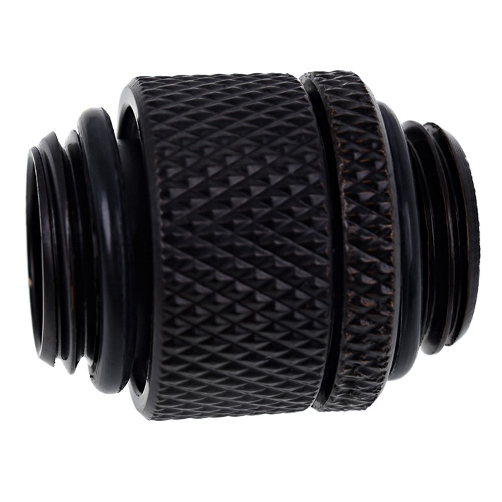 Alphacool Eiszapfen G1/4" Male to Male 10mm Extender Fitting, Rotary, Deep Black, 4-Pack