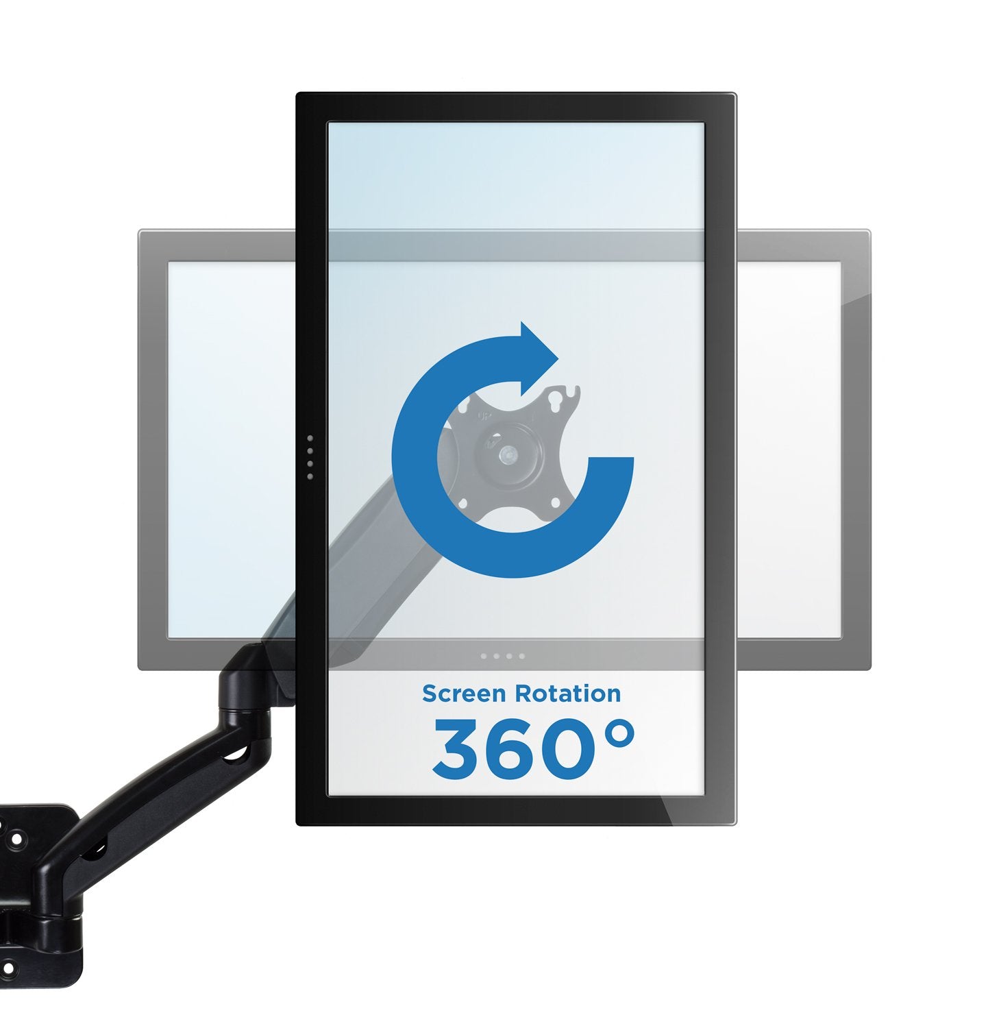 Mount-It! Dual Monitor Wall Mount - 2 Monitor Wall Mount Arms - Full Motion Height Adjustable Computer Monitor Wall Mounting Bracket with Two