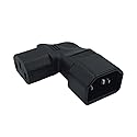 CERRXIAN Right Angle IEC 320 C14 3 Pin Male to C13 Female PDU PSU UPS Power Extension Adapter Receptacle for LCD LED TV Wall Mount