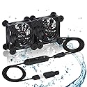 Xiaoqijia Dual 80mm Cooling Fan - 10-Speed USB 5V/DC 12V Power, IPX5 Waterproof for Tablet, TV, Router, Xbox, DVR, Computer Cabinet, Greenhouse