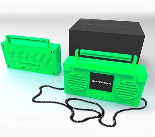 Bumpboxx MicroBoom Wearable Necklace Bluetooth Speaker Boombox | Bluetooth Portable Speaker | Includes 24” Chain & Rechargeable LI-ION Battery | Add