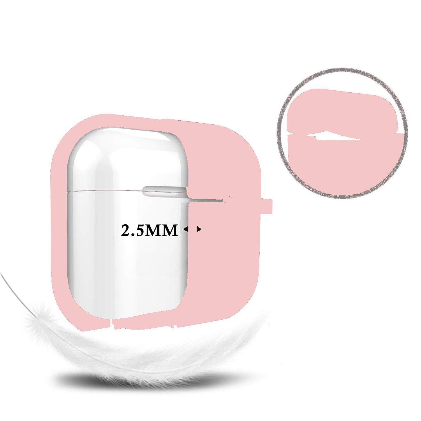 Protective Case Cover for Airpods Pro Charging Case, Upgraded Air Pods Silicone Case Skin with Soft Cute Ball Pom Pom Keychain Kit (A, Pink)