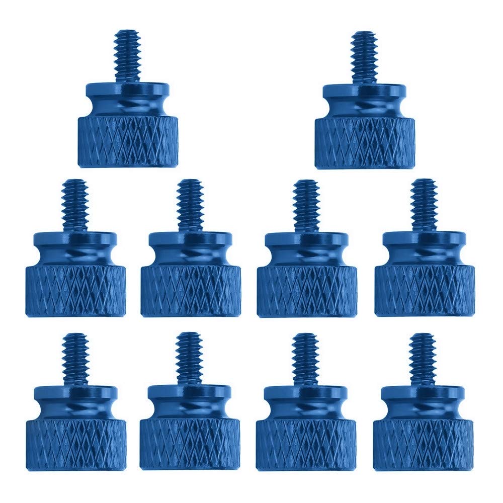 YATENG 10-pcs Anodized Aluminum Computer Case Thumbscrews (6-32 Thread) for Computer Cover/Power Supply/PCI Slots/Hard Drives DIY Personality