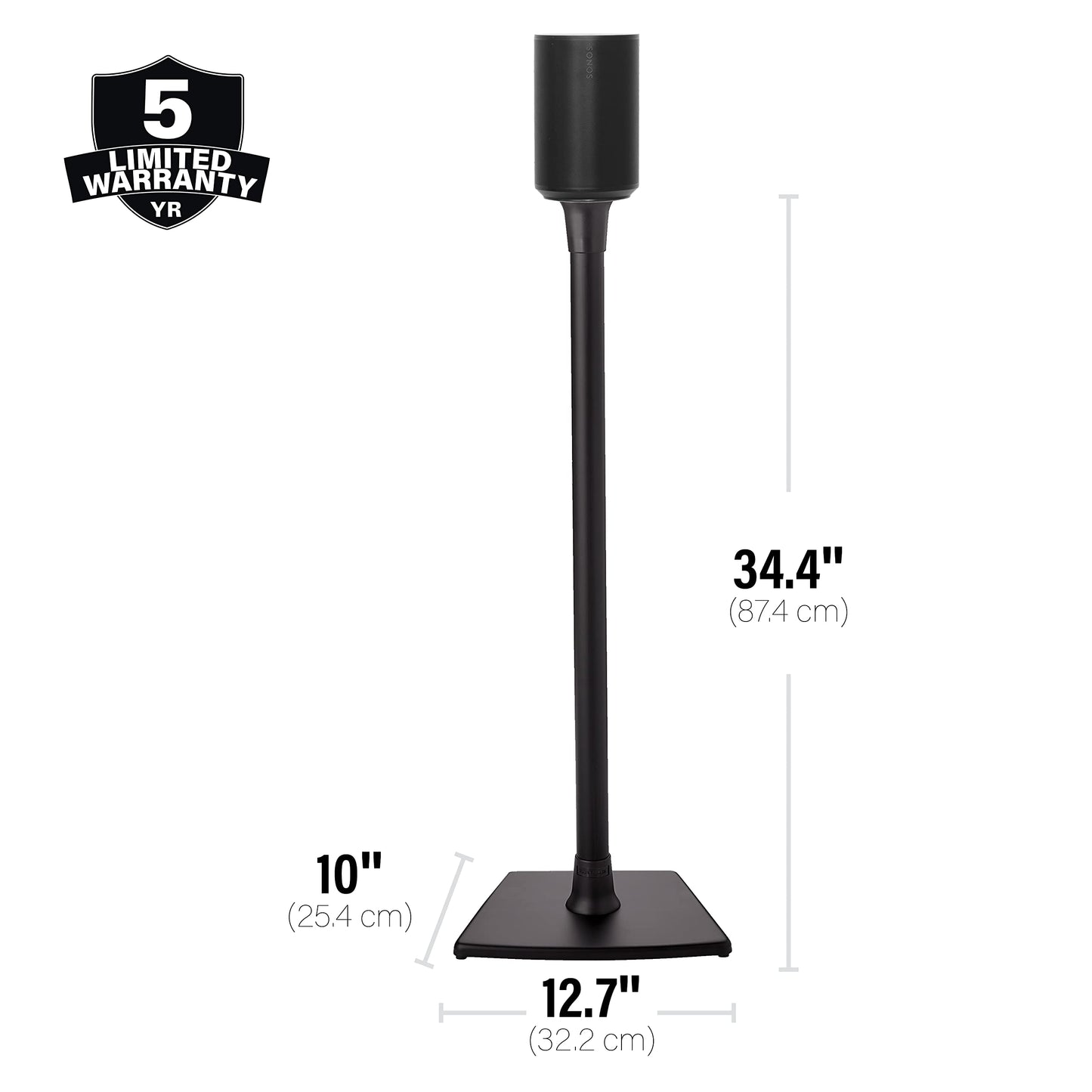 Sanus Wireless Speaker Stand for Sonos Era 100™ - Pair (Black) |, Perfect Stand Setup for Easy and Secure Mounting of New Sonos Era 100™ Speakers