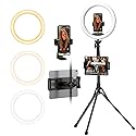 UBeesize 12" Ring Light with 74" Extendable Tripod Stand & iPad, Phone Holder, LED Circle Light with Phone,Tablet Holder for Video Recording