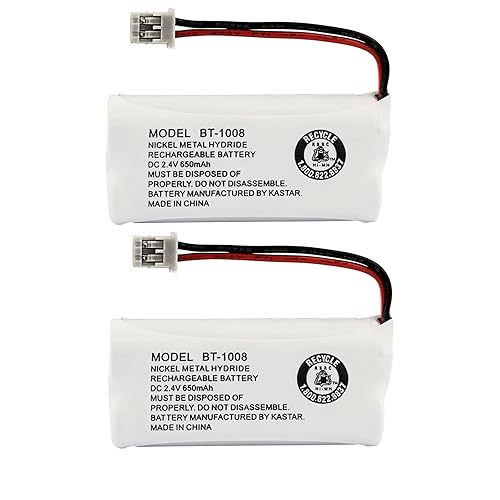 Kastar 2-Pack BBTG0645001 Model BT1008 Cordless Phone Battery for Uniden BT-1008 and Uniden DECT 2060 DECT 2080 DECT 2080-3 DWX207 WXI2077 43-269