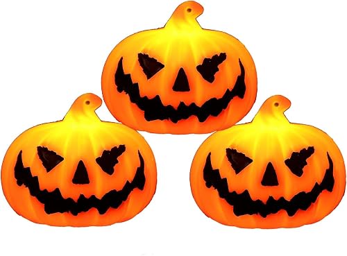 Mingkeda Halloween Flameless Candles,Mingkeda Halloween Party Lamp Decoration, Artificial Harvest Pumpkin Lanterns (3 Pumpkin Lanterns)