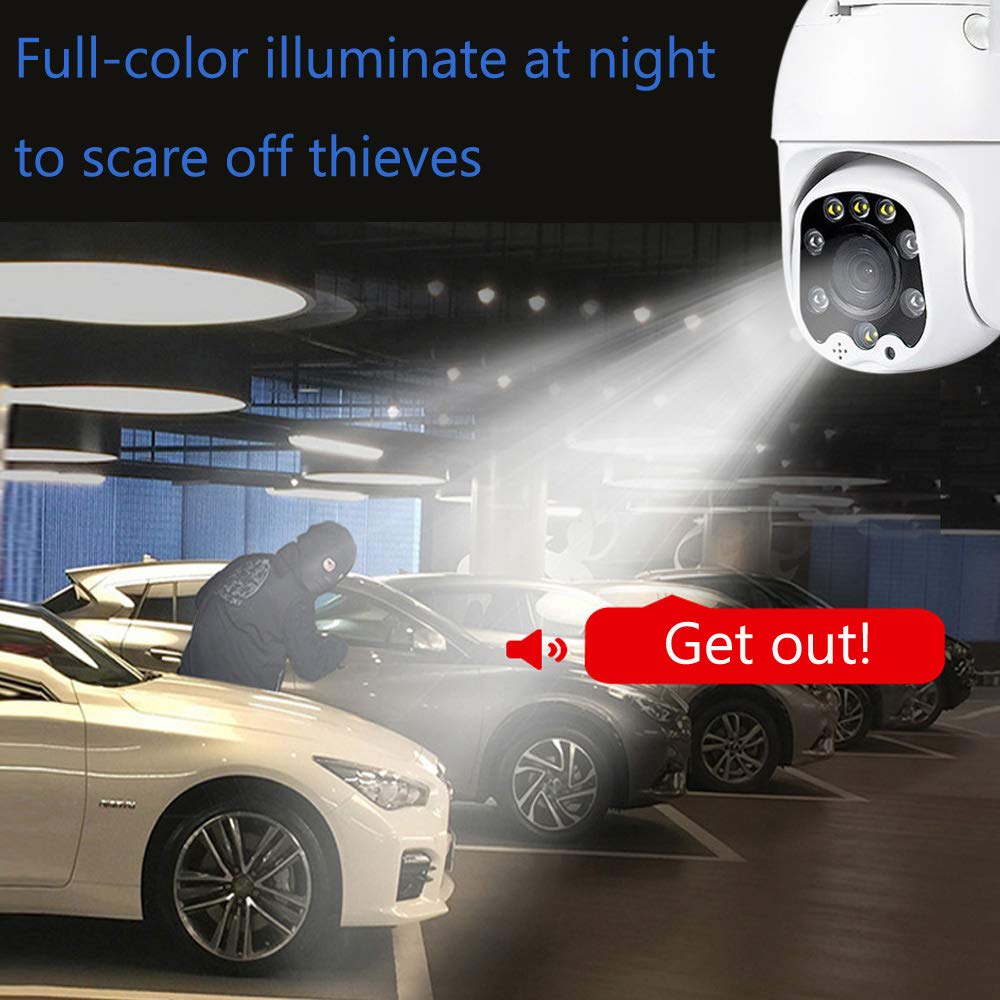 Alptop Outdoor PTZ WiFi IP Security Camera 1080P Home Surveillance Camera Pan/Tilt Two-Way Audio Motion Detection Color Night Vision Auto Tracking