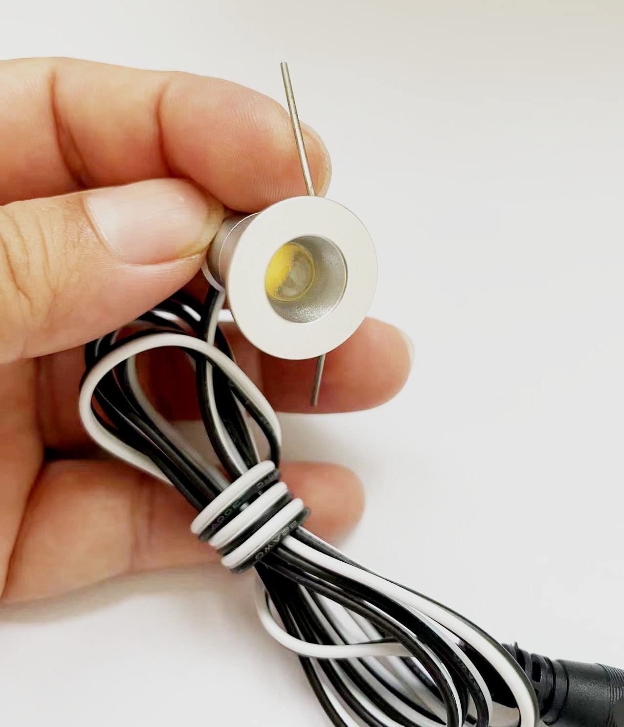 Getwefire Dimmable 3-5pcs/kits Recessed Installation DC12v 0.5W Mini LED Puck/Under Cabinet Lights,Mini LED Spotlight Downlight (Non Power) (Pure