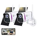 xmartO 2Pack Wireless Solar Outdoor Security Camera, 4MP 2K QHD WiFi6 Camera, All Weather 9000mAh Battery, IR&Color Night Vision, PIR Detection, 2-Way