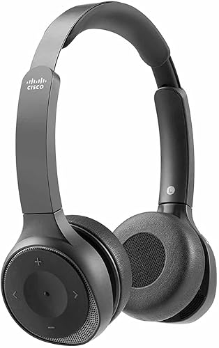 Cisco Headset 730, Wireless Dual On-Ear Bluetooth Headset with Case, USB-A HD Bluetooth Adapter, USB-A and 3.5mm Cables, Carbon Black, 2-Year Limited…