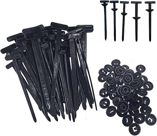 50Pcs Nylon Universal Cable Tie Buckles for Car, Heavy Duty Self-Locking Zip Tie Clips Automotive, Multipurpose Plastic Fasteners for Engine Guard