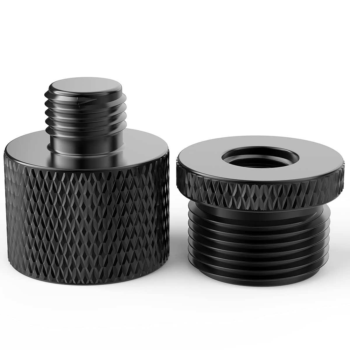 MxTong Mic Stand Adapter 5/8 to 3/8 and3/8 to 5/8 Mic Screw Adapter Thread for Microphone Stand Mount to Camera Tripod Adapter 2 Pack (mic screw