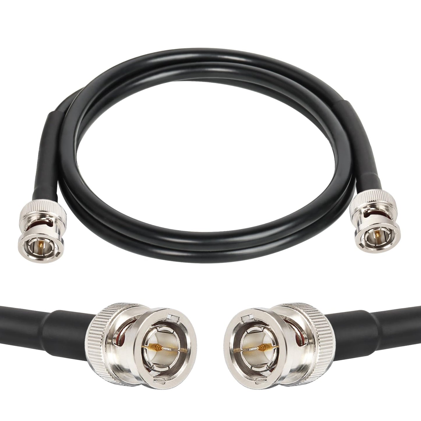 XRDS -RF 12G SDI Cable 3FT, SDI Video Cable 3G/6G/12G 75ohm BNC Male Cable Supports HD-SDI/3G/6G-SDI/4K for Video Security Camera SDI Converter, Black