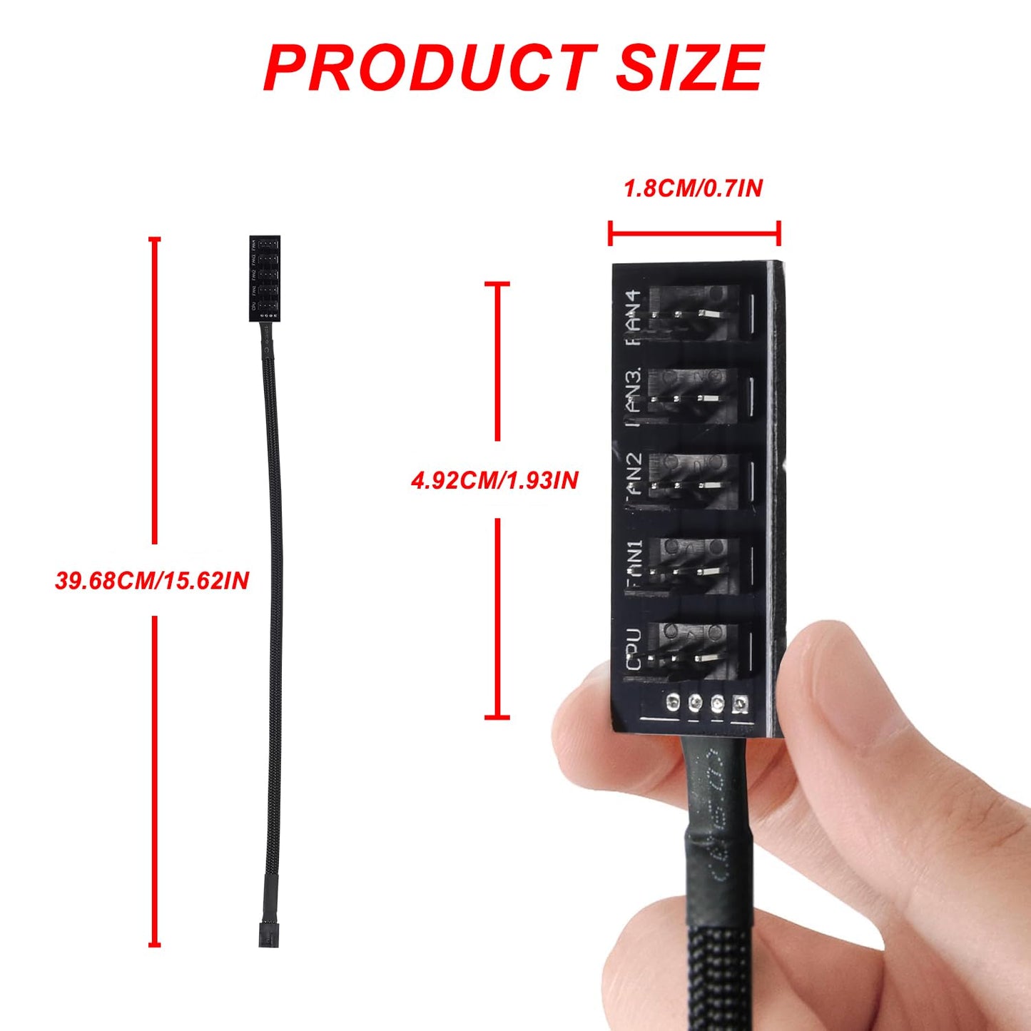 DIANN 2pcs PWM Fan Splitter Extension Cable 1 to 5 Computer Splitter Compatible With 3 & 4 Pin PC Cooling Fans