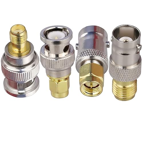 TUOLNK 4PCS SMA to BNC Antenna Coax Adapter Connector, SMA Male Female to BNC Male Female Coaxial Adapters for SDR, HAM Radio, Scanner, Walkie Talkie