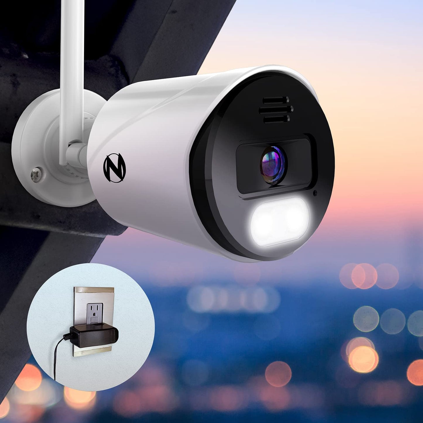 Night Owl Sp, Llc Night Owl Wi-Fi IP 4K HD Indoor/Outdoor Dual Spotlight Cameras with 2-Way Audio, Preset Voice Alerts and Built-in Camera Siren