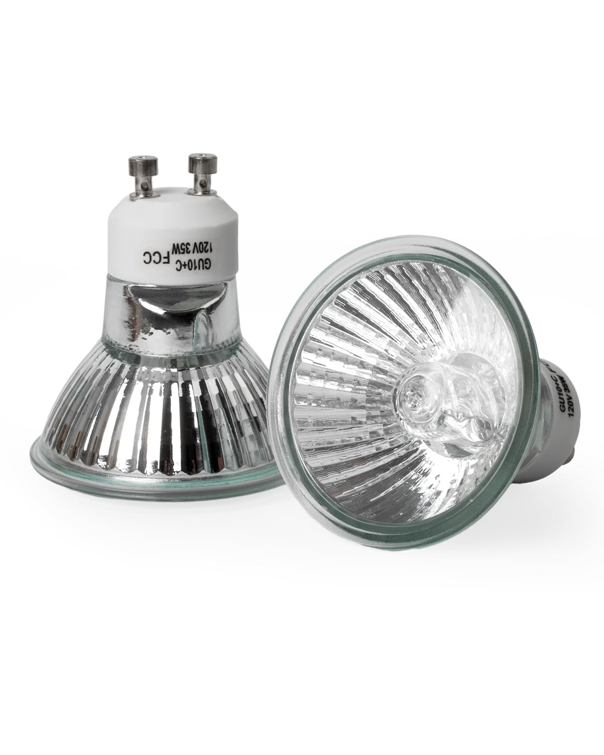 Elenhome 120v 35W GU10 Bulb for Candle Warmer Lamp, 2pcs gu10+c Dimmable 2800K Warm White Halogen Light Bulbs 2 pin, Wax Burner Light Bulb, Full Glass