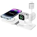 3 in 1 Wireless Charger, Foldable Magnetic Charging Station, Fast Travel Wireless Charging Pad for Multiple Apple Devices, Compatible with iPhone