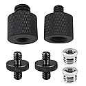 Threaded Tripod Screw Adapter Double Head Stud Standard Mounting Thread Converter 1/4" Male to 3/8" Female Adapter Set for Camera Cage Mount Light