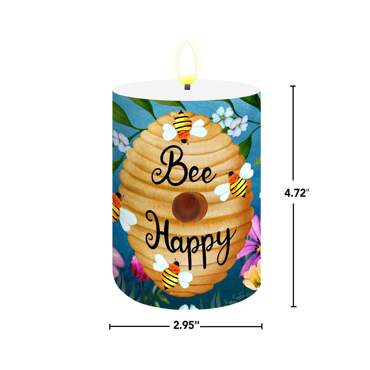 Briarwood Lane Spring Flameless Candle 6x3 Happy Beehive Flameless Candle with Timer for Spring