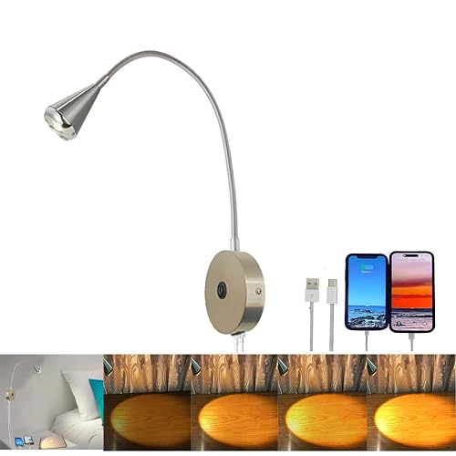 HomeFocus Bedside Reading Wall Light,LED Wall Lamp,Wall Sconces,Nickel