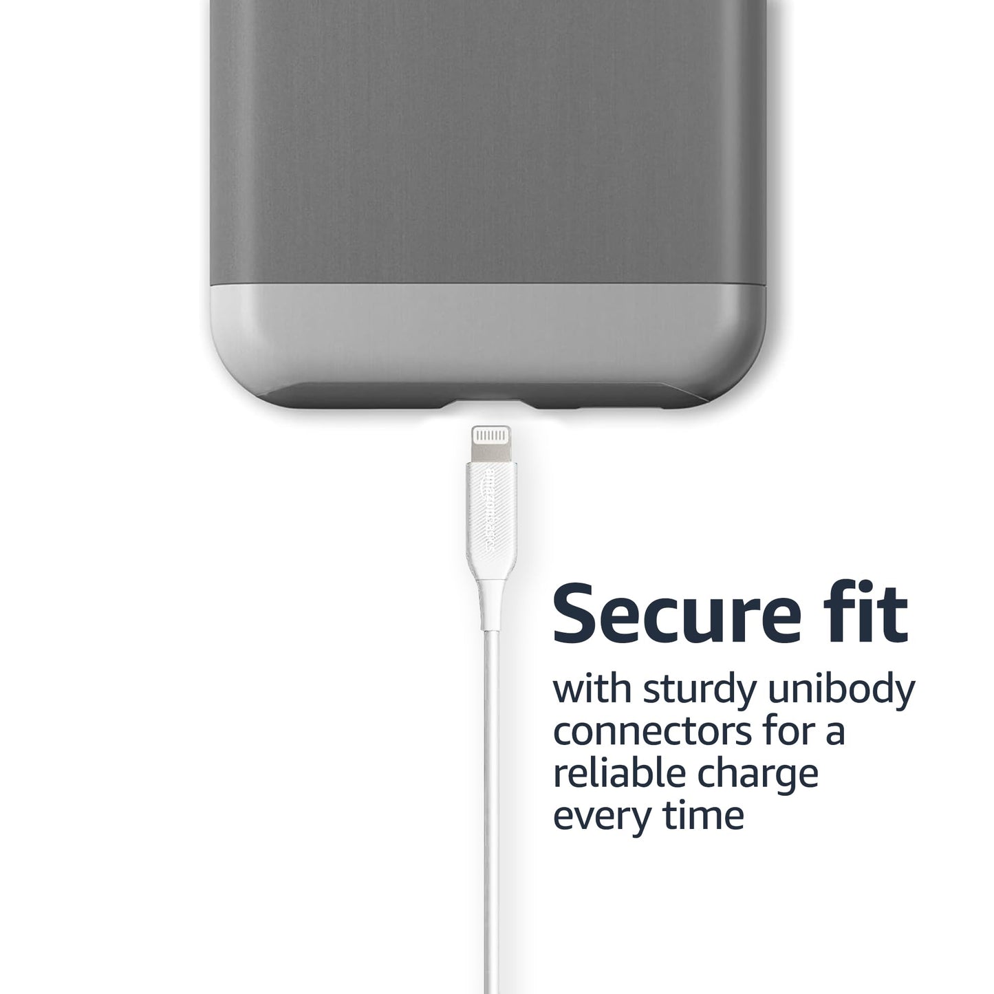 Amazon Basics 2-Pack Fast Charging USB-A to Lightning ABS Durable Charger Cable, MFi Certified for Apple iPhone Charging, iPhone 14 13 12 11 X Xs…