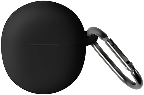 Geiomoo Silicone Cover for Google Pixel Buds 2A Case, Soft Flexible Scratch Resistant Protective with Carabiner (Black)