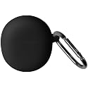 Geiomoo Silicone Cover for Google Pixel Buds 2A Case, Soft Flexible Scratch Resistant Protective with Carabiner (Black)
