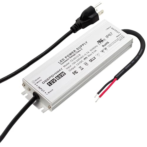 DEEPDYMMY 12V Power Supply 60W Waterproof UL 8750 LED Driver