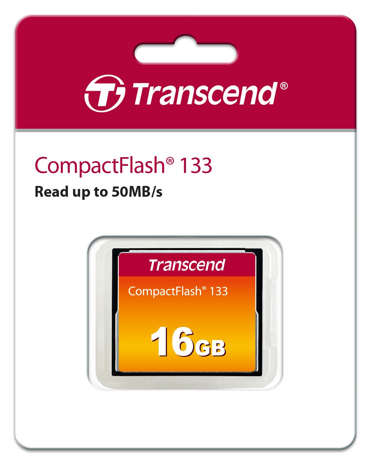 Transcend 16GB CompactFlash CF Memory Card, Up to 50MB/s, MLC, DSLR Camera