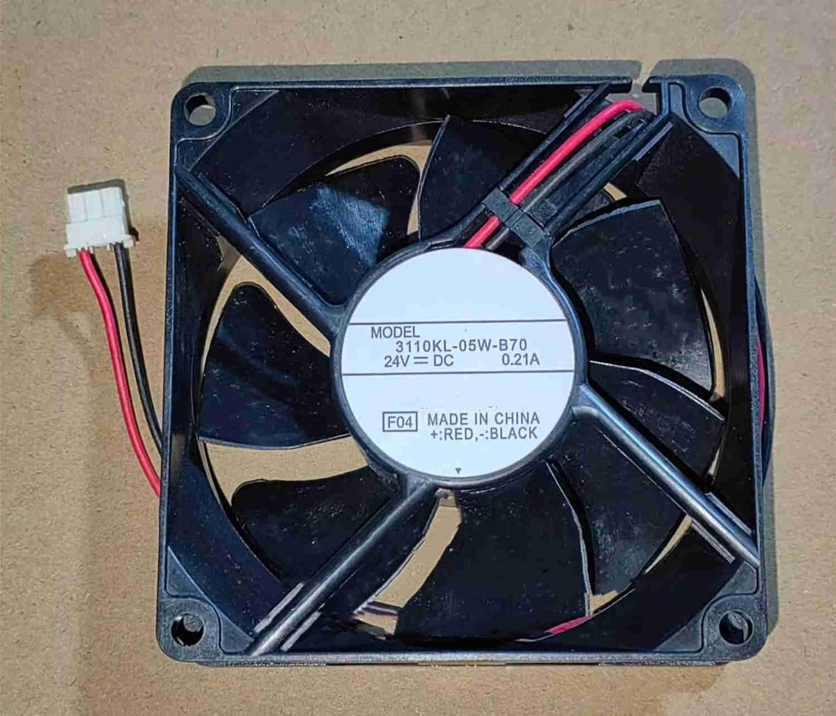 3110KL-05W-B70 DC 24V 0.21A 80x80x25mm 2-Wire Cooling Fan